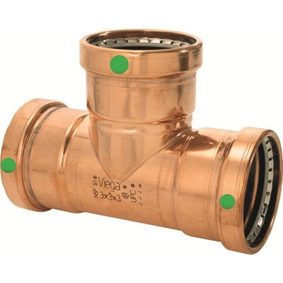  Viega 20798 ProPress 3 x 3 x 1-1/2 XL Copper Press Tee, Smart Connect, Zero