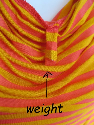 Jersey Knit Tank Top Plus Size 1X Draped Striped Orange Pink FENN WRIGHT MANSON - Picture 3 of 7
