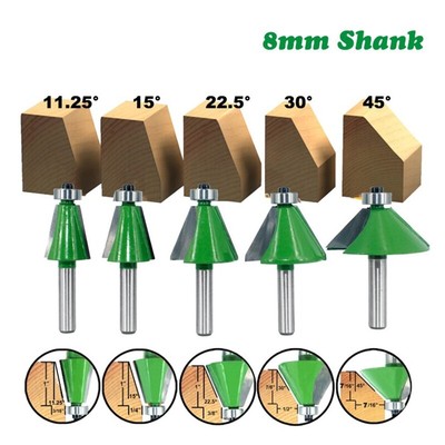 Portable 5 Pieces Chamfer Router Bit 11.25 15 22.5 30 45?? Milling Cutter Alloy