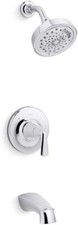KOHLER Elmbrook 1-Handle 3-Spray Wall Mount Tub and Shower Faucet in Polished Ch
