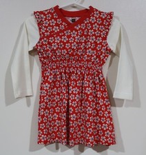 Tea Collection Girls Size 12-18 Month Red Floral Empire Waist Knit Dress