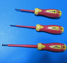 VDE SCREWDRIVERS  PH0 60MM  & FLAT 2.5MM 75mm 4MM X 100MM BI MATERIAL HANDLE CRV