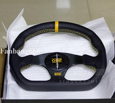OMP 325mm 13'' Leather D Shape Flat Gaming Racing Steering Wheel Fit for OMP Hub