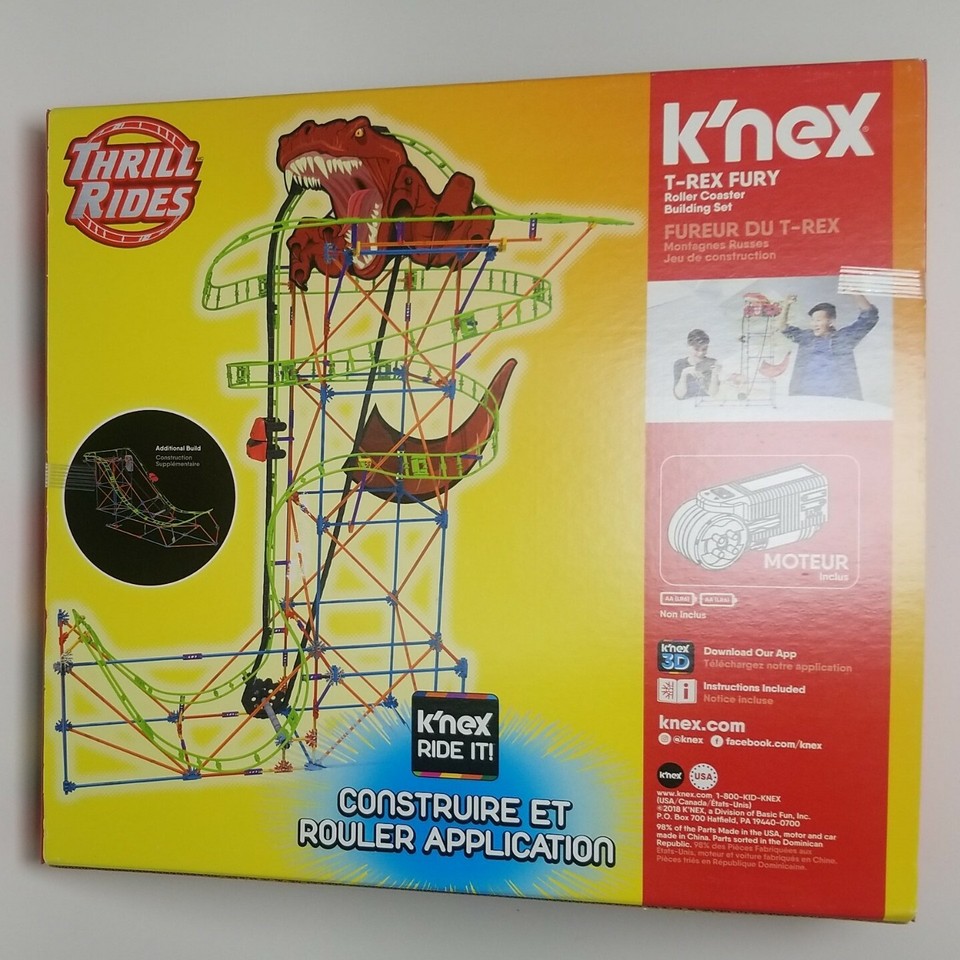 K'NEX Thrill Rides T-Rex Fury Rollercoaster Building Set with Build ...