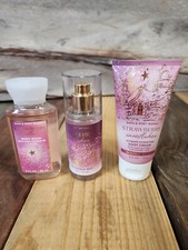 Bath Body Works Strawberry Snowflakes Body Cream Wash Mist Travel Set 2.5 oz