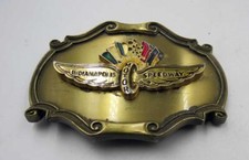 VINTAGE INDIANAPOLIS MOTOR SPEEDWAY BRASS BELT BUCKLE