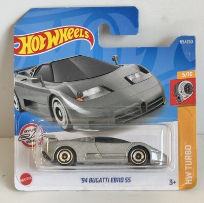 Hot Wheels Turbo 1:64 Silver 94 Bugatti EB110 SS Model Diecast Car Gift