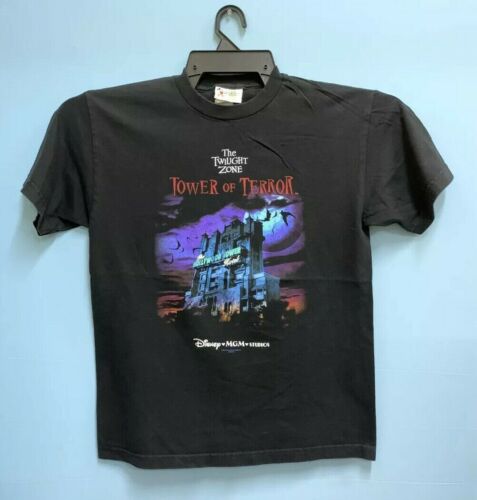 Vintage Disney World Twilight Zone Tower Of Terror T-shirt Black Medium - Picture 1 of 6