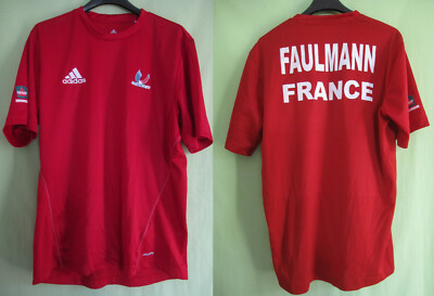 Maillot Badminton Equipe de France Adidas Porté Faulmann