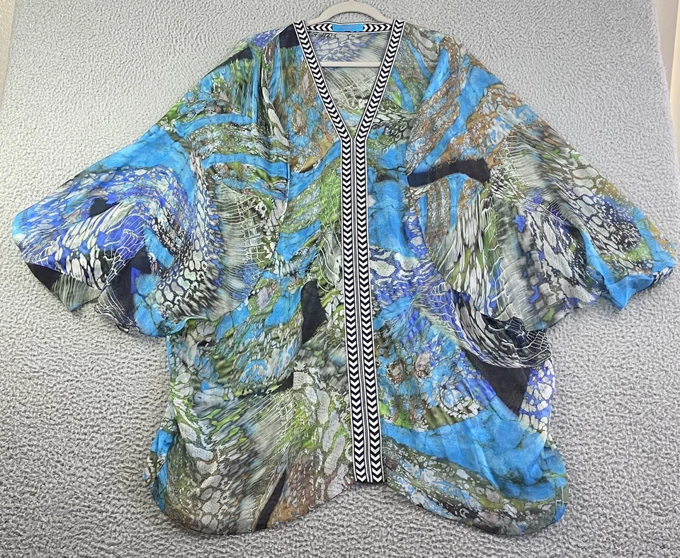 Kimono de seda Matthew Williamson Escape acuarela ropa artística después de nadar ropa de resort Foto 2 de 4