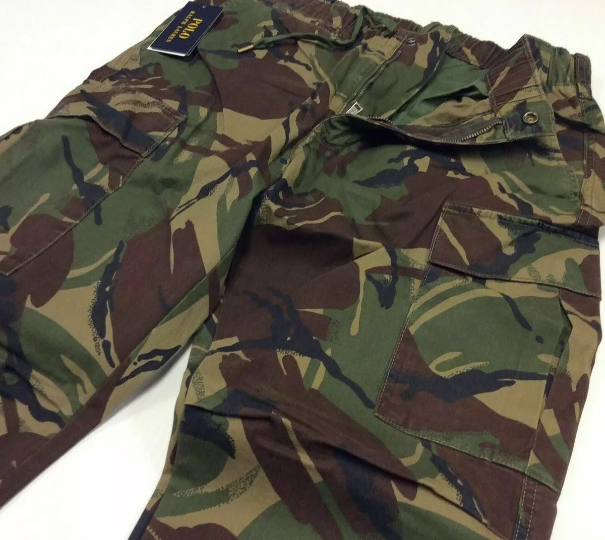 Polo Ralph Lauren B&T Military Army Hunting Camo Cargo Field Slim Pants Stretch