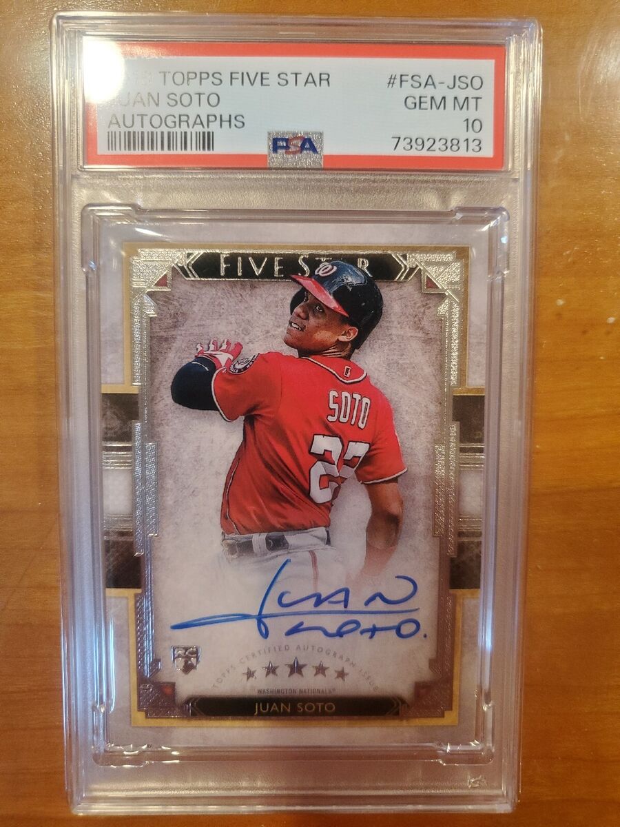 2018 Topps Five Star Juan Soto FSA-JSO Rookie RC Auto Gem Mint PSA 10