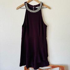 NWT Speechless pearl beaded zipper back purple dress