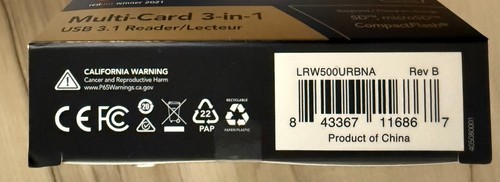 Lexar Professionnel Multi-Carte 3-en-1 USB 3.1 Lecteur Mémoire SD MicroSD CF Cartes - Photo 3/4