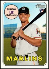 2018 Topps Heritage High Number #506 Braxton Lee Miami Marlins Rookie Card