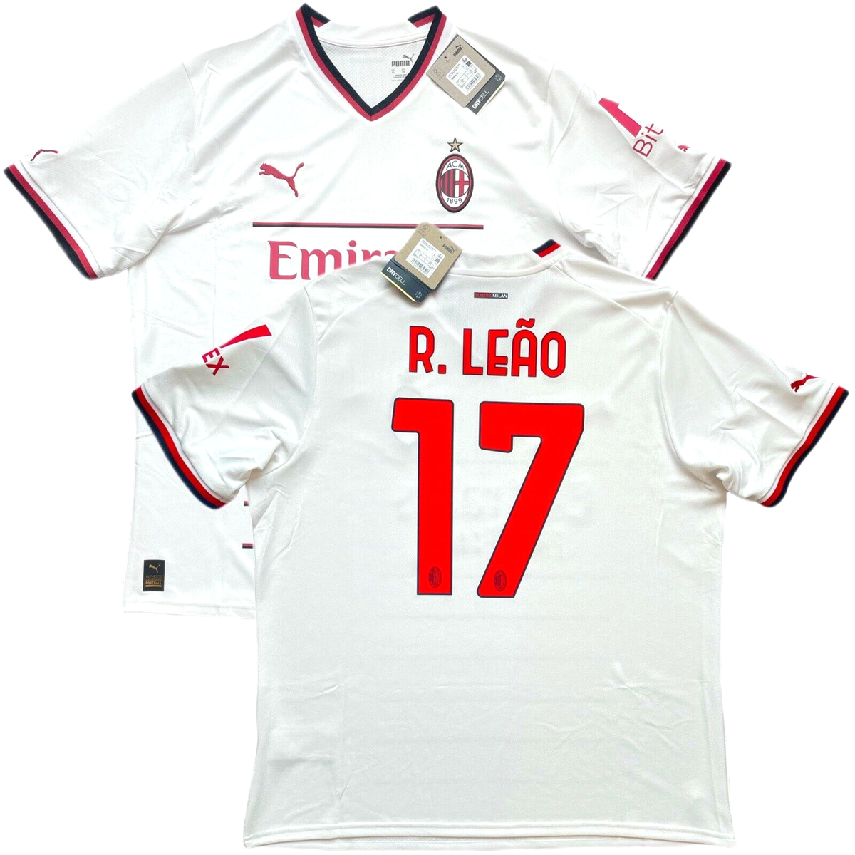 2022/23 AC Milan Away Jersey #17 R. LEAO XL Puma ROSSONERI Soccer