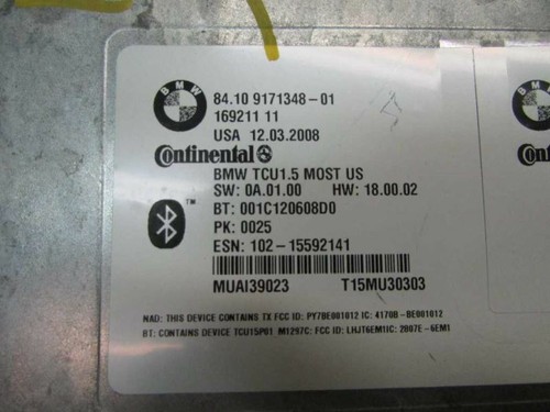 2007-2011 bmw 328i Communication Bluetooth control module computer ecu ecm x - Picture 3 of 5