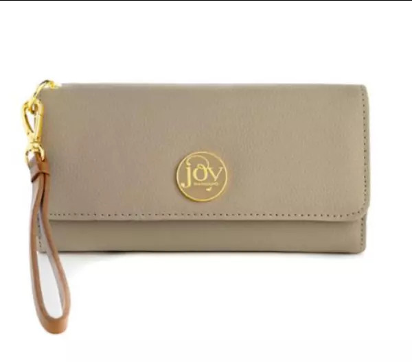 Кошелек-футляр из натуральной кожи JOY MANGANO Luxe темно-серый 4690₽