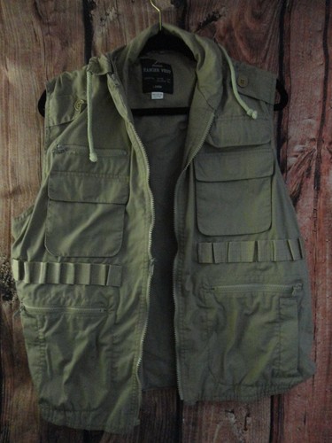 Rothco Ranger Vest Khaki Tan Size L Hunting Beige with Hood Great Condition - Picture 3 of 5