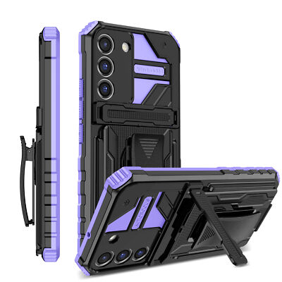For Samsung S24 FE S25 Ultra S23 Rugged Protection Stand Case+Belt Clip Holster