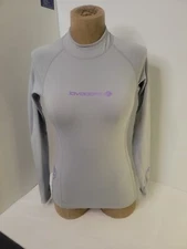 Lavacore Women's Lavaskin Long Sleeve Rash Guard Size 6 Grey Water Shirt UPF 50+