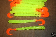 4" Ring Worm Disc Body Chart Org Tail Bass Walleye Plastic Jig Worm 50 pack bulk