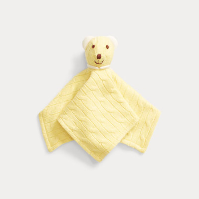 Ralph Lauren gelber Teddybär reines Kaschmir Zopfmuster Baby schöne Decke 135£