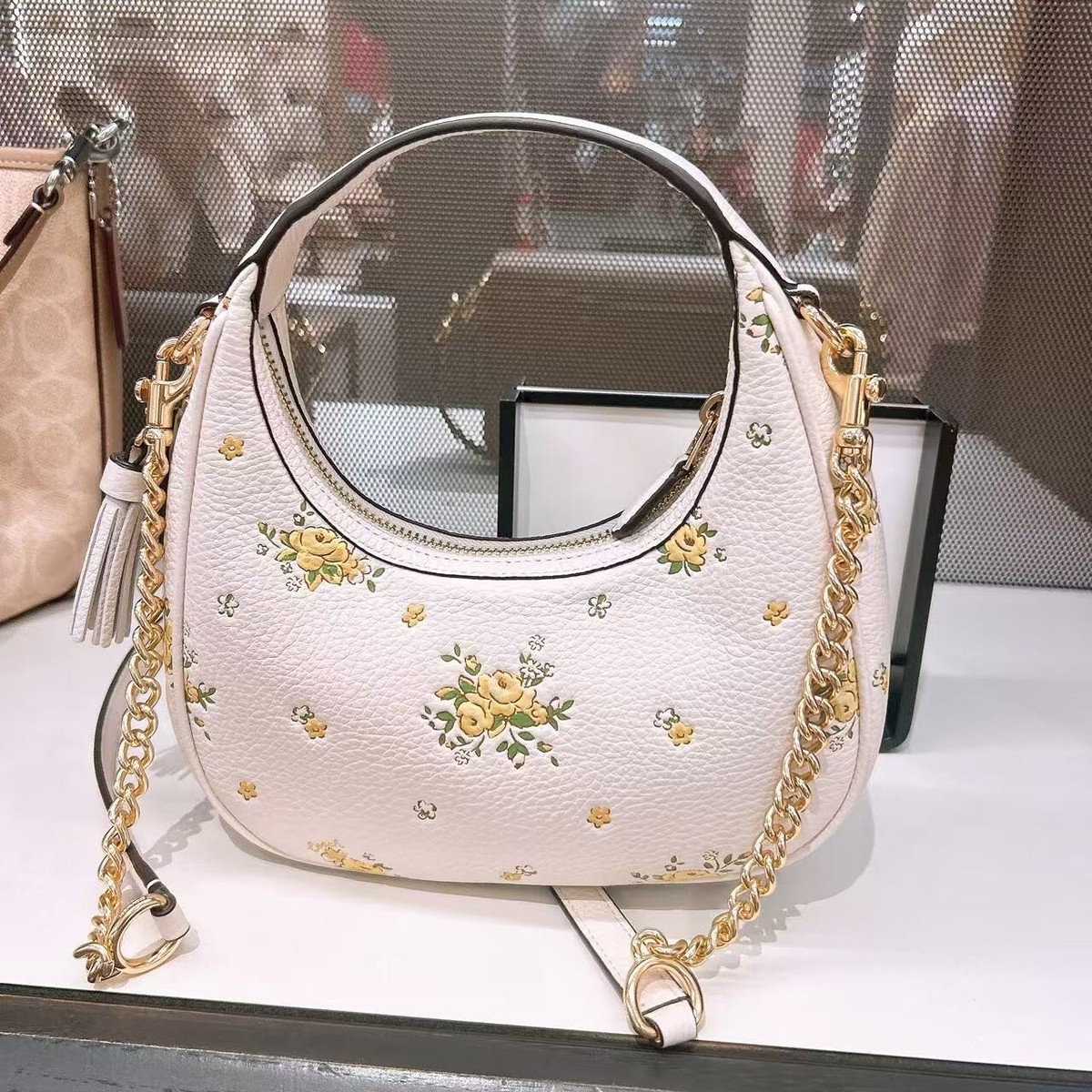 NWT Coach Carmen Mini Crossbody Bag With Crystal/Floral