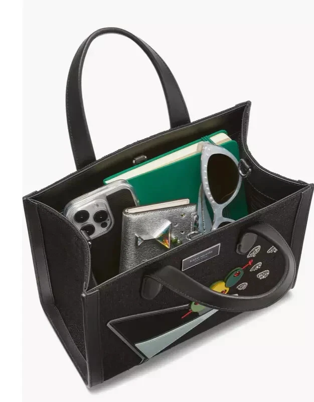 RARE! Kate Spade Manhattan Martini Tote Embellished Crossbody Handbag Black NEW - Image 3 of 4