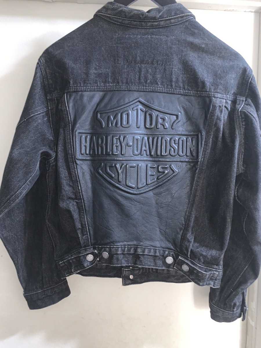 HARLEY-DAVIDSON Logo Black Denim Jacket