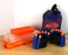 Nerf Gun Bullet Cartridges 6, 12 Wrist Ammo Bands, Nerf Ammo Bag w/88 Bullets