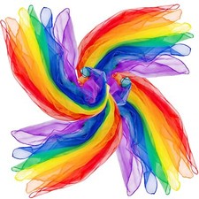 Juggling Scarves for Kids Play 24 Pcs Dance Music Scarfs Colorful Silk Active...