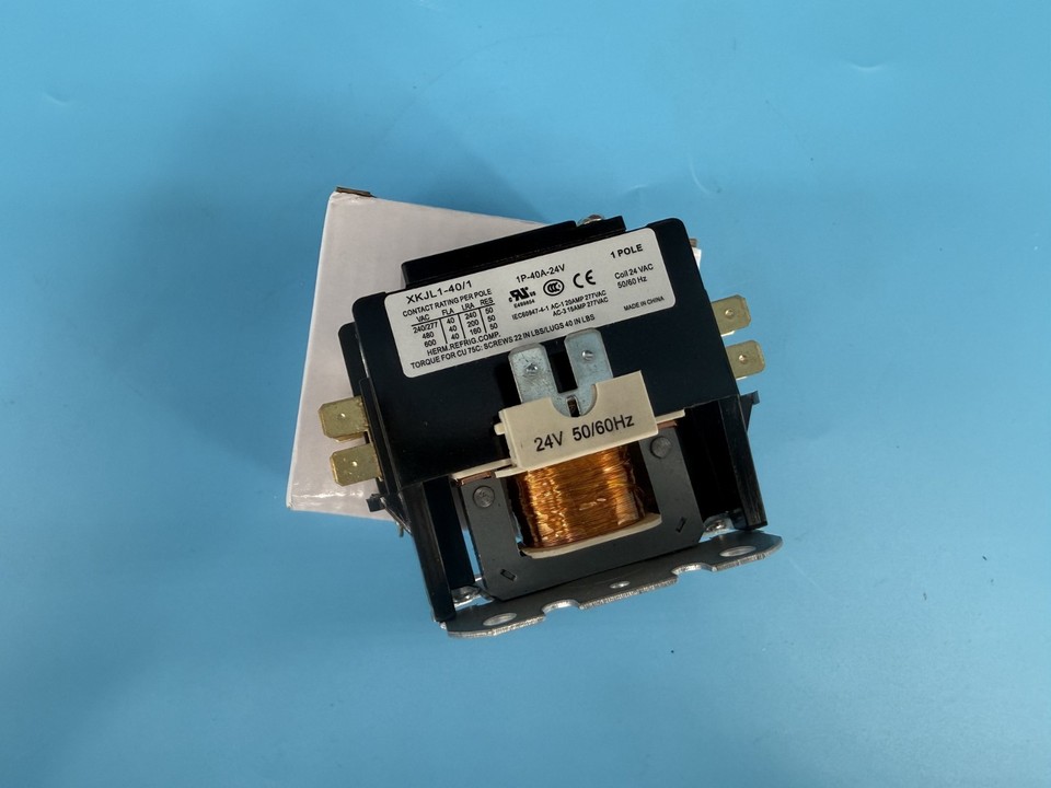 Contactor Single One 1 Pole 40 Amp 24Volts Air Conditioning Heat Pump ...