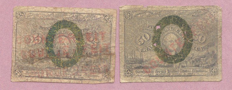2 Contemporary CTFT Second Issue Fractional Note,25C,50C,True Auction,No Reserve