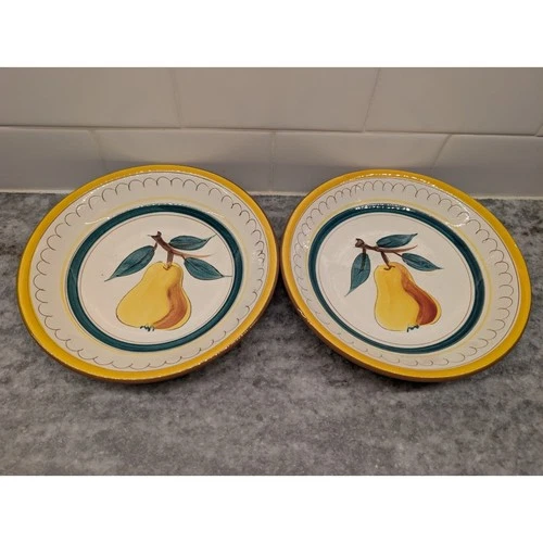 2 Vintage Stangl Pottery Fruit Pear Bowls, 7.5in