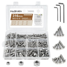 316 Pcs M6 M8 M10 Countersunk Bolts and Nuts Sets, Flat Head Hex Socket Head Cap