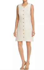 Tory Burch Button Front Sleveless Linen Dress Size Medium