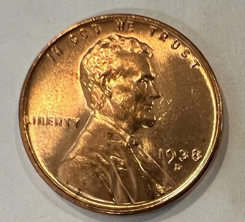 1938-D Lincoln Cent BU From Mint Roll - Really Nice High Grade Coin!! #21
