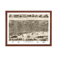 Old Map of Memphis, TN 1887 - Vintage Memphis Tennessee Art