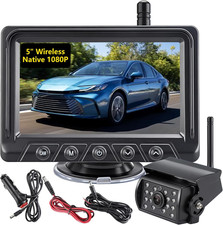 Wireless Backup Camera Kit with 5'' Monitor, HD Night Vision, Easy Install