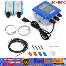 Ultrasonic Flow Meter Flowmeter Liquid Flow Meter IP67 with Clamp-on Transducers