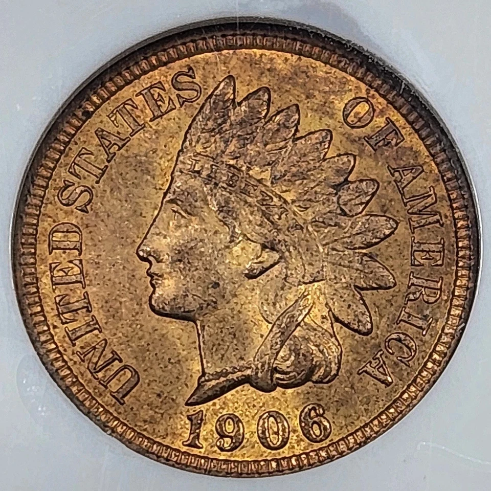 1906 NGC MS64RB CAC Repunched Date (So-Called 6 Over 5) 🔴 RPD-50 ✅ Indian Cent - Image 3 of 4