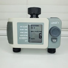 Orbit 24621 2 Outlet Hose Faucet Timer Gray Lawn Watering Digital