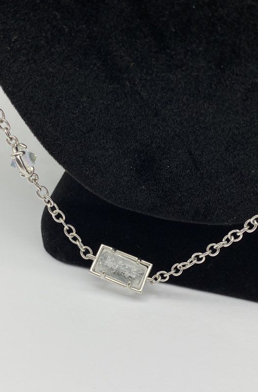 Kendra Scott Silver Tone Rectangular Clear Quartz… - image 4