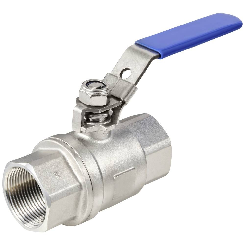 Robinet à boisseau sphérique TRU COMPONENTS TC-2PC-DN32-316 en acier inoxydable