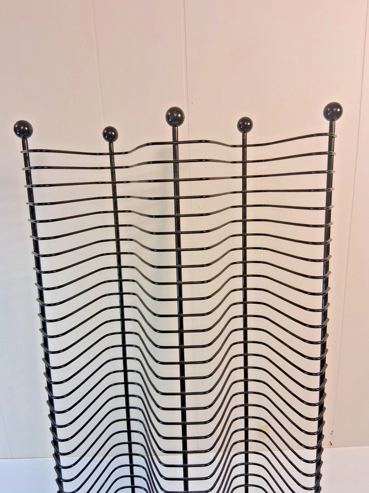 Vintage Black Wire CD Tower Rack Stand Holds 120 CDs 38” Tall Y2K Media Storage - Image 3 of 4