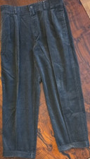 Evergree Corduroy VTG Pleated Suspender Buttons Pants Men's 34