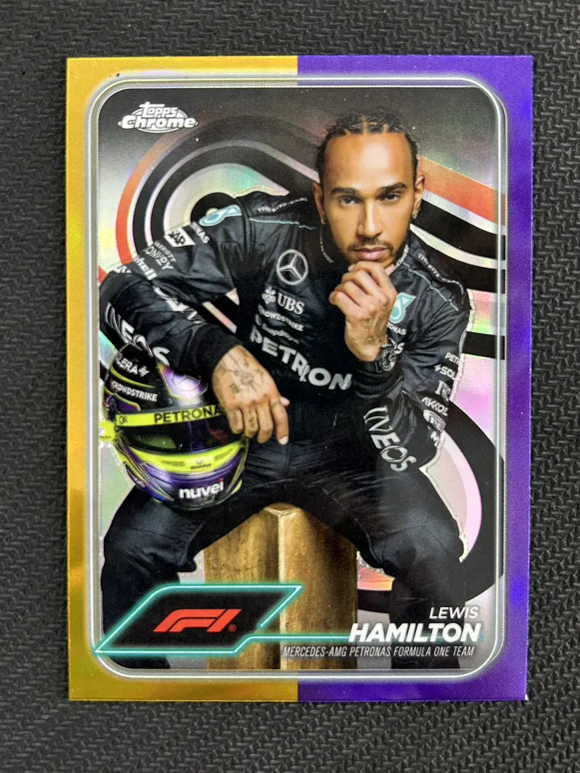 Lewis Hamilton 2024 Topps Chrome Formula 1 F1 #6 Gold/ Purple Refractor ssp n2