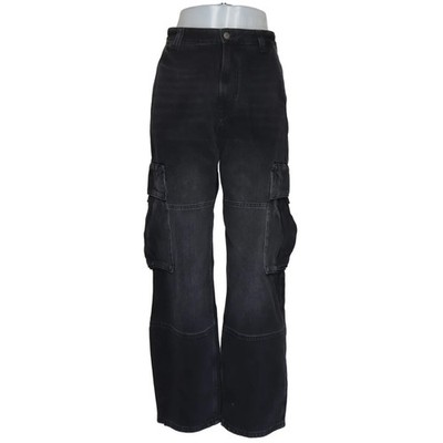 Pull & Bear, Cargohose, Größe: 34, Grau, Baumwolle, Einfarbig, Denim, Damen #HDq