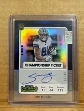 2021 Panini Contenders - Rookie Ticket RPS Simi Fehoko #141 Championship Ticket
